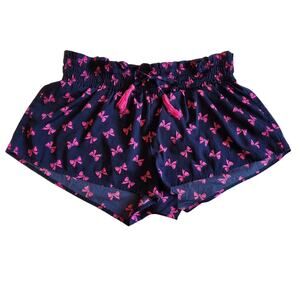 Aerie Navy Blue Pink Bow Print Flowy‎ Summer Shorts Medium
